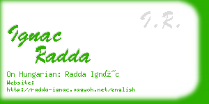 ignac radda business card